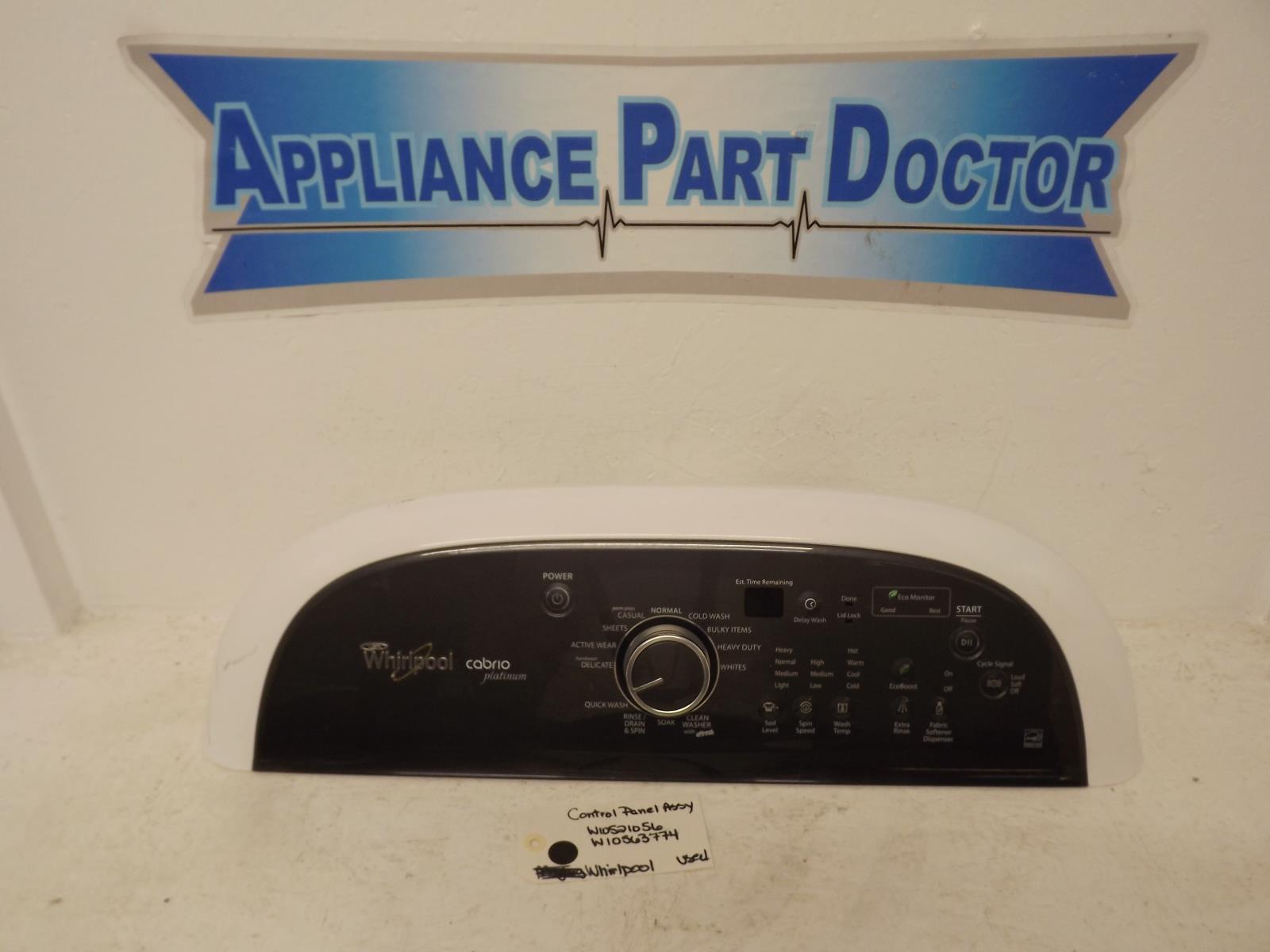 Whirlpool Washer W10521056 W10563774 Control Panel Assy Used Whirlpool Washer W10521056 W10563774 Control Panel Assy Used